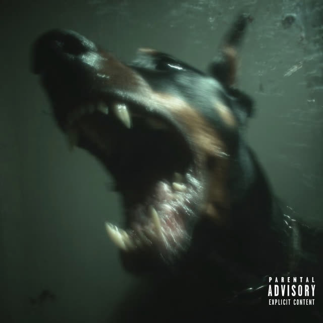 Cover art: a snarling dog in dark green light.